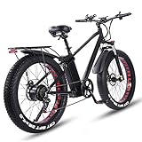 HFRYPShop E-Bike Mountainbike 26 Zoll, Fat Tire E-Mountainbike mit 21Ah 48V Lithium Akku...