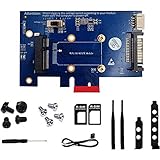 Flisdtry Mini PCI-E Wireless Netzwerkkarte Adapter PCI auf PCI-E 1x mit Slot für WLAN und...