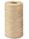 G2PLUS 100M Jutegarn Schnur, 1.5MM Jute Schnur, 2-Lagig Bastelschnur Dekokordel...