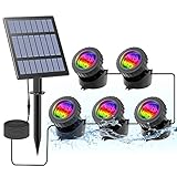 CORESLUX Solar Teichbeleuchtung, RGB Solar Unterwasserstrahler,Draussen Tauchstrahler...