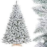 FairyTrees Weihnachtsbaum künstlich 180cm FICHTE mit Christbaum Holzständer |...