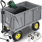 KESSER® Bollerwagen 550kg belastbar Gartenwagen Transportwagen Gartenkarre herausnehmbare...