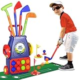 QDRAGON Golf Spielzeug Set für Kinder, Mini Golfkoffer mit 4 Golfschläger und...