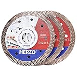 HERZO 3 er-Set Diamant Trennscheibe 125 mm Fliesenscheibe, Trennscheibe Extra...