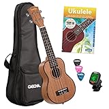 Cascha Sopran Ukulele Set Kinder Erwachsene I Ukulele Starter Kit 3 Plektren Tasche...