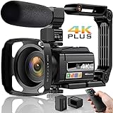 4K Videokamera Camcorder UHD 48MP WiFi IR Nachtsicht Vlogging Kamera,16X DigitalZoom 3'...