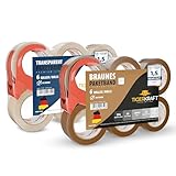 TIGERKRAFT - PAKETKLEBEBAND GERÄUSCHARM INKL ABROLLER - PACKETBAND UV-BESTÄNDIG -...