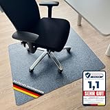 KARAT Bodenschutzmatte 100 x 120 cm, Silbergrau - Bürostuhl Unterlage aus Polyester,...