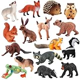 Ryvera Waldtiere Figuren Spielzeug, 16 Stück Mini-tierfiguren Set, Safari Tiere...