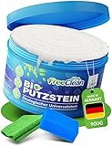 FreeClean® BIO Putzstein 900g inkl. 2-in-1 Schwamm & Poliertuch - Universalstein Set mit...