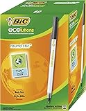 BIC Kugelschreiber ECOlutions Round Stic, in Schwarz, Strichstärke 0,4 mm, 60er Pack,...