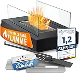 flammtal - Tischkamin [3h Brenndauer] - Tischfeuer für Indoor & Outdoor - Bio Ethanol...