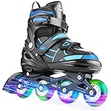 Hikole Inline Skates für Jungen Kinder, verstellbare Rollschuhe mit 8 PU Light...