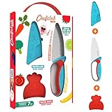 Chefclub Kids | Messer für Kinder | Blau und Rot | Kindermesser mit...