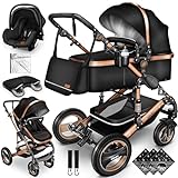 KIDUKU® 3 in 1 Kinderwagen XXL Komplettset | Kombikinderwagen Set inkl. Babywanne Buggy...