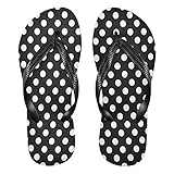 Mnsruu Flip-Flops, gepunktet, Schwarz / Weiß, für Zuhause, Hotel, Spa, Schlafzimmer,...