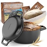 KAISERTAL® Gusseisen Topf Brot Backen [inkl. Gärkorb & Teigmesser mit 5...