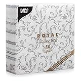 Papstar, 50 Servietten 'ROYAL Collection' 1/4-Falz 40 cm x 40 cm grau...