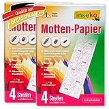 inseko 80 x Mottenpapier I Mottenschutz für Kleiderschrank gegen Kleidermotten I 4...