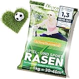 Premium Rasensamen schnellkeimend 1kg = 30-40m² Rasen | dürreresistent, robust,...