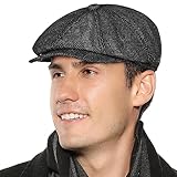 Superora Herren Schiebermütze Flatcap Mütze Cap Fischgräten Tweed Newsboy Cap...