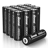 BONAI Akku AA 2800mAh 16 Stück Wiederaufladbare Batterien hohe Kapazität 1,2V...