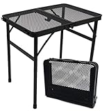 VOELIGT 6040 Klappbarer Grilltisch, Campingtisch mit Netz-Schreibtisch, tragbar, kompakt...