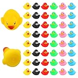 LUTER 48 Stück Badeente Gummi Ducky Badespielzeug für Kinder, Float und Squeak Mini...