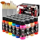 Fantastory Acrylfarben Set mit 24 Farben (je 60 ml), Premium Ungiftig Acryl...