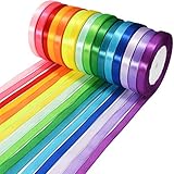 Satinband 16 Farben 22m X 10mm, Schleifenband Geschenkband Bänder zum Basteln, 16 Farben...