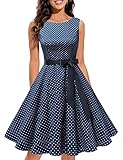 Gardenwed Damen 50S Retro Cocktailkleid Rockabilly Retro Schwingen Kleid Faltenrock A-Line...