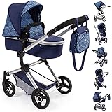 Bayer Design 18403AA, Kombi-Puppenwagen Neo Vario dunkel blau mit Wickeltasche...