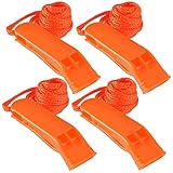 HREDZEO Notfallpfeife,4 Pcs Signalpfeife für Notfalle mit Trageband für Outdoor Camping...