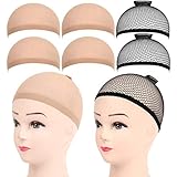 6 Stück Haarnetz Nylon Wig Cap Perücke Kappen, FANDAMEI Perückenkappe Set Perückennetz...