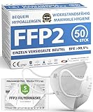 ADESTE - 50 FFP2 Masken, hygienische 5-lagige Staubschutzmaske, EN149:2001+A1:2009...