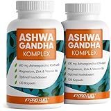 Ashwagandha Kapseln hochdosiert 240x - 600 mg Ashwagandha KSM-66® pro Tag - Ashwagandha...