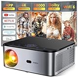 XIWBSY Beamer 4K Heimkino, 18000 Lumen LED Beamer Full HD Android 9.0, 5G WiFi...