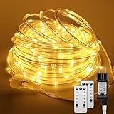 200 Led Lichterschlauch Lichterkette, 23m Lichterschlauch Aussen Warmweiß mit...