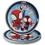 Pappteller Spidey & His Amazing Friends, rund, 22,9 cm, 8 Stück, lebendiges Partygeschirr...