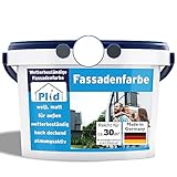 Plid® - Fassadenfarbe Weiss Außen [WETTER & UV-BESTÄNDIG]- Hochwertige Farbe für...