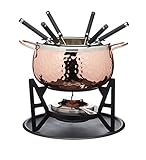 Artesà Fondue-Set mit 6 Gabeln und Schale aus Edelstahl, Keramikschale,...