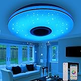 Gindoly 36W LED Deckenleuchte Dimmbar mit Bluetooth Lautsprecher,LED Deckenlampe...