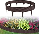 ACXIN 5m Rasenkante Beeteinfassung Gartenpalisade in Rattan-Optik mit 5 Elemente...