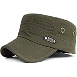 Kuyou Unisex Army Military Flat Cap Vintage Cotton Baseballmütze Kappe,...