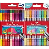 Faber-Castell 151119 - Filzstifte Set 20-teilig, Doppelfasermaler für Kinder und...