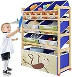 Dripex Kinderzimmerregal, Spielzeugregal mit 8 Aufbewahrungsboxen Kinder Regal,...