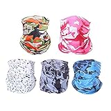 Guriayus 5 StüCk Unisex Nahtloser Hals Gaiter Gesichts Maske UV Sonnen Schutz Gesichts...