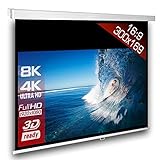 SlenderLine Beamer Leinwand 300 x 169 cm | Format 16:9 | 1.2 Gain | FULL-HD 4K...