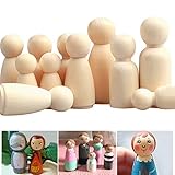 Camelize Holzfiguren Puppen,50 Stück Unvollendete Holz Familie Figuren,DIY...