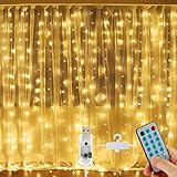 Mture LED Lichtervorhang 3Mx3M, LED Lichterkette, 300 LEDs USB...